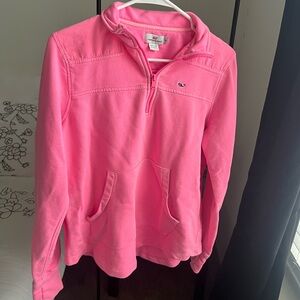 Vineyard Vines Women's Pink Quarter Zip Sweatshirt